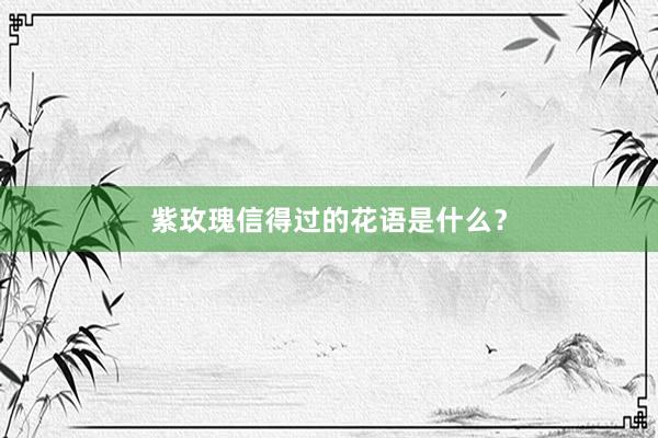 紫玫瑰信得过的花语是什么？